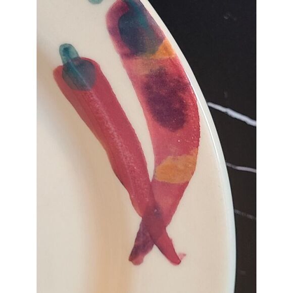 Hartstone Pottery Handpainted Cheli Peppers 11.25" Dinner Plate Signed EUC (1) - Picture 4 of 8